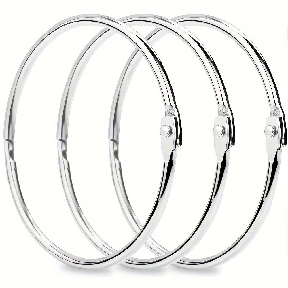 12pcs 5.99 Cm Book Binder Rings Office Loose Leaf Ring Nickel Plated Steel
