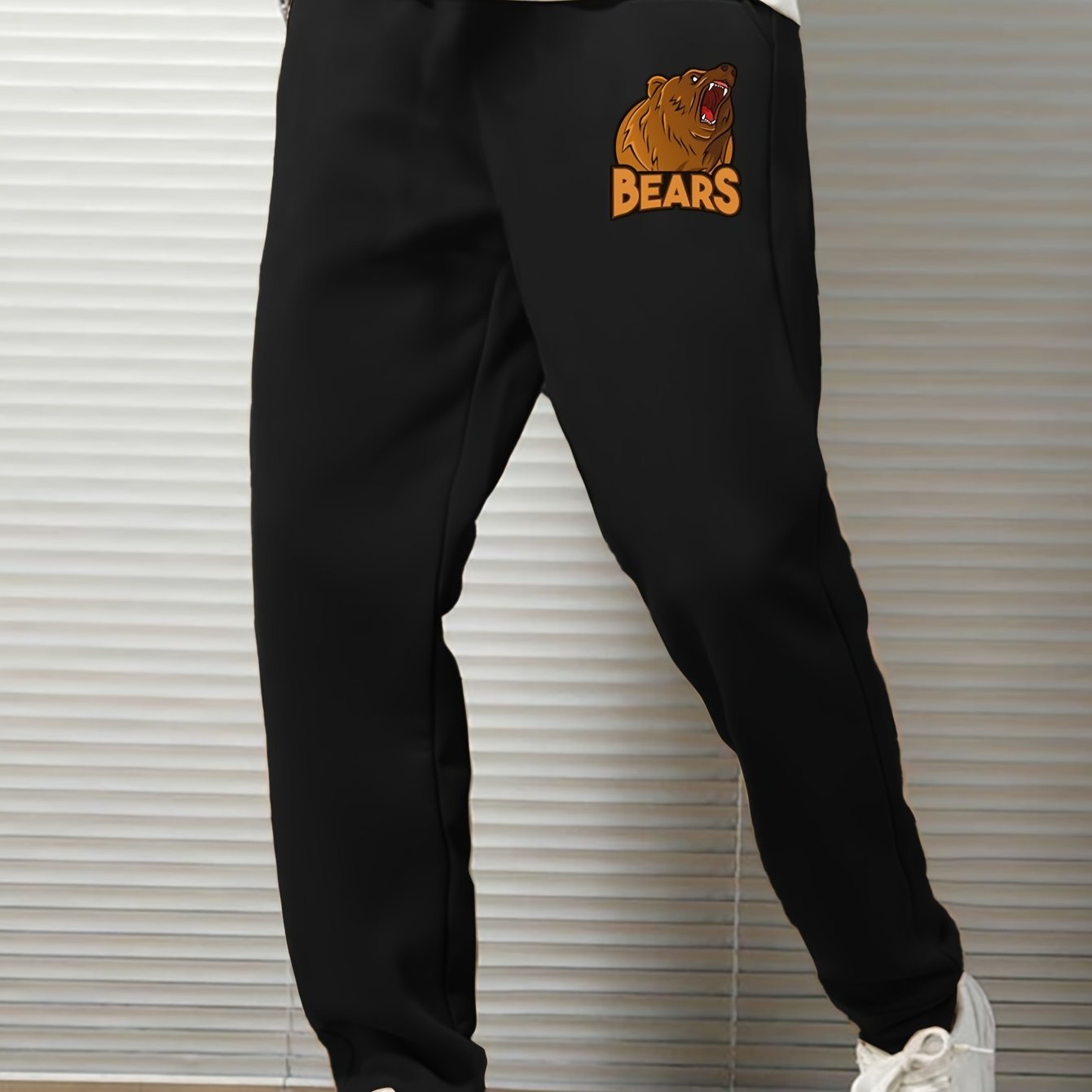 Men s Bear Print Sweatpants Spring Fall