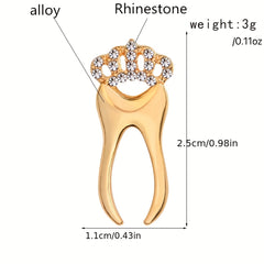 Rhinestone Tooth Pin Brooch Jewelry for Clothes Bags Jackets Hat