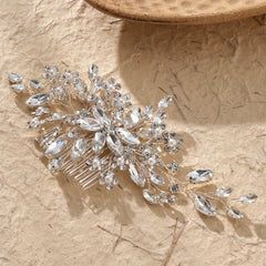 Bridal Flower Hair Comb Faux Pearl Leaf Shape Wedding Hair Accessories