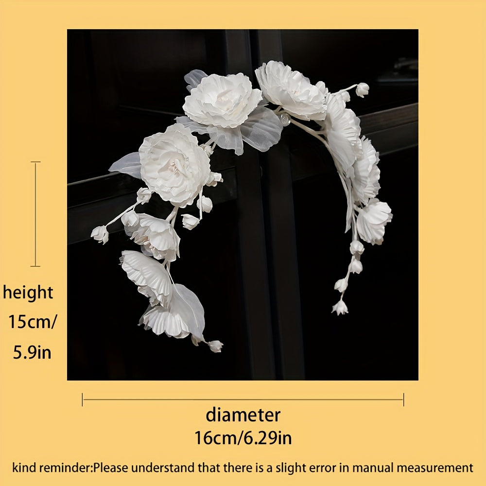 Bohemian Bridal Headband with Flowers Wedding Hair Accessory