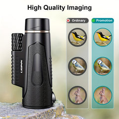 12x50 Monocular Telescope with Smartphone Holder, Upgraded Tripod