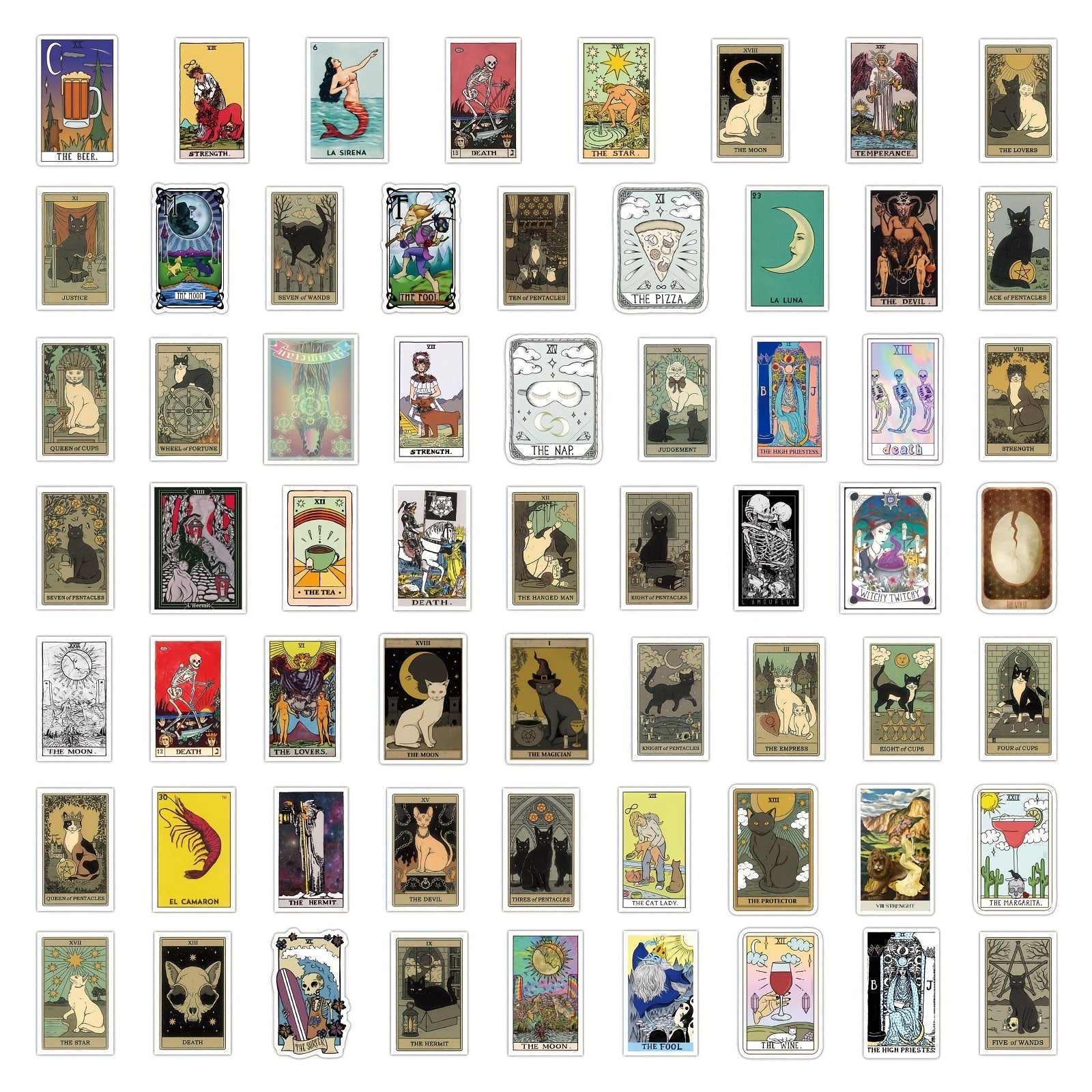 180pcs Tarot Stickers Astrology Decals Waterproof Vinyl Stickers DIY Fortune