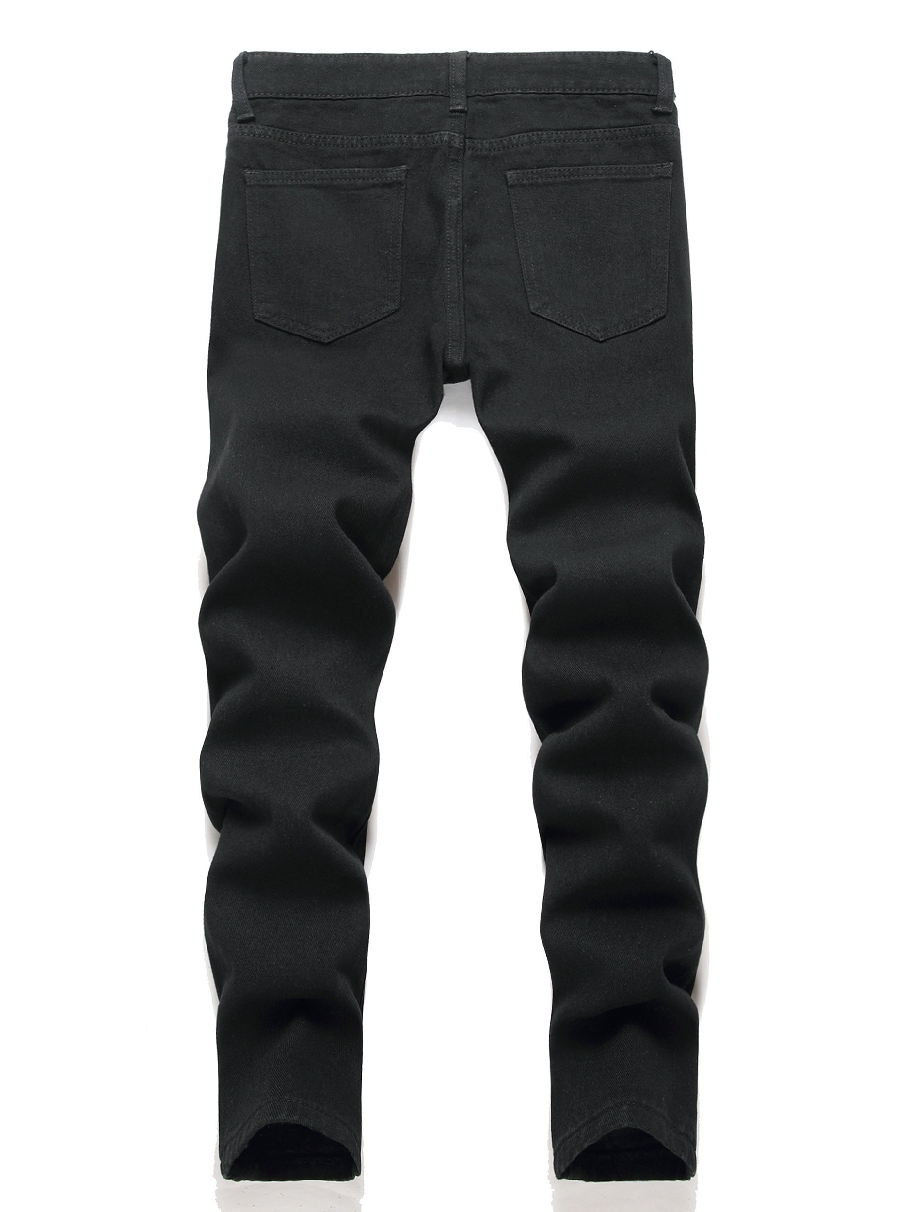 Boys Graffiti Letter Embroidered Slim Fit Jeans