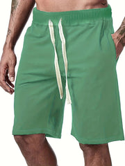 Men's Solid Drawstring Waist Shorts