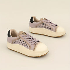 Women's Graphic Mesh Board Shoes Hollow Out Flat Sneakers