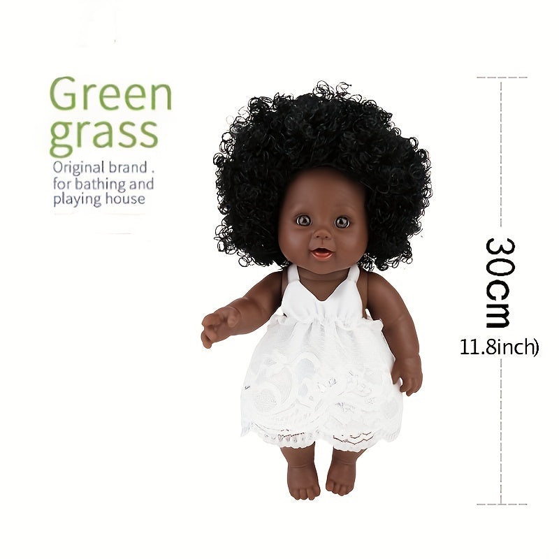 Interactive Lifelike African Baby Doll Soft Vinyl Christmas Toy