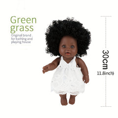 Interactive Lifelike African Baby Doll Soft Vinyl Christmas Toy