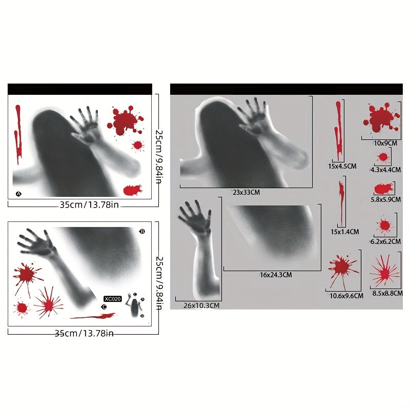 43PCS Halloween Window Clings Bat Spider Witch Window Stickers