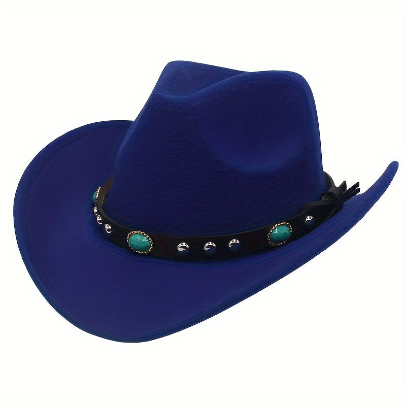 Western Cowboy Hat Jazz Hat Ethnic Style Felt Hat Cowgirl Fedora