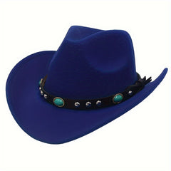 Western Cowboy Hat Jazz Hat Ethnic Style Felt Hat Cowgirl Fedora