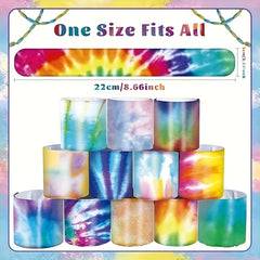 12pcs Tie Dye Wristbands Colorful Tie Dye Party Favors