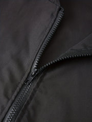 Solid Pockets Hooded Jacket Zip Up Casual Long Sleeve