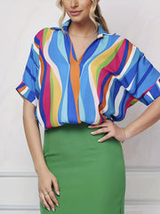 Women's Stripe Print Blouse