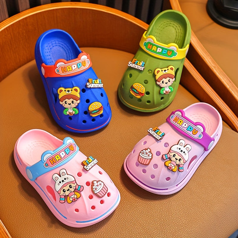 Breathable Cartoon Charm Clogs for Baby Girls