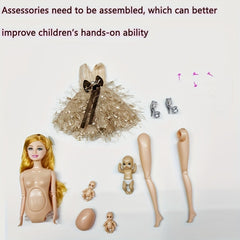 8 inch H Pregnant Belly Doll with 3 Babies
