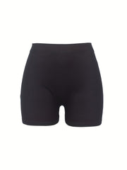 Colorblock Letter Print Skinny Yoga Shorts for Women
