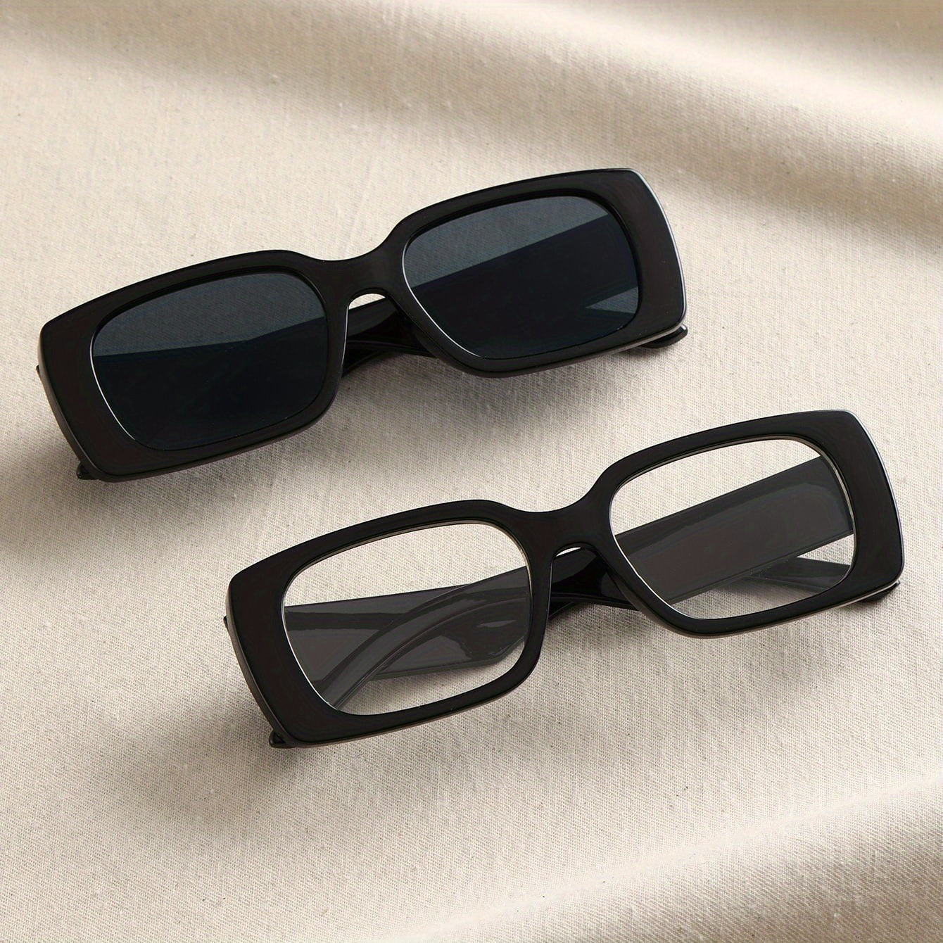 Rectangle Sunglasses For Women Men Punk Anti Glare Glasses