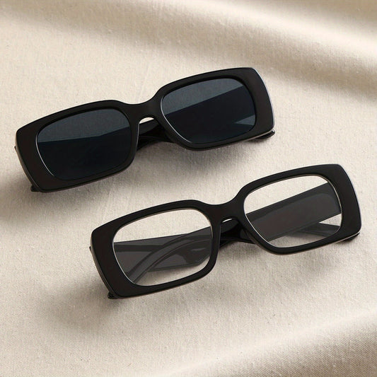 Rectangle Sunglasses For Women Men Punk Anti Glare Glasses