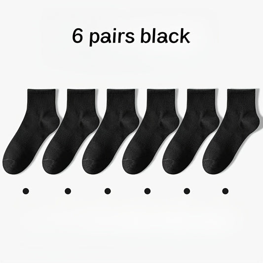 6 Pairs Cotton Ankle Socks for Men & Women