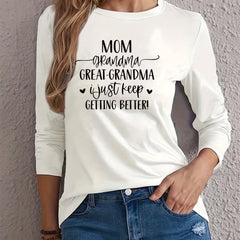 Women's Plus Size Letter Print Long Sleeve Sports Top
