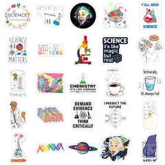 50PCS Science Elements Sticker Student Teacher Staff Waterproof Vinyl Sticker