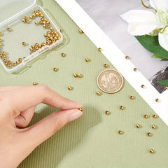 100Pcs 304 Stainless Steel 4mm Golden Spacer Beads DIY Jewelry Making
