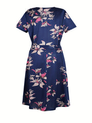 Floral Zipper Midi Dress