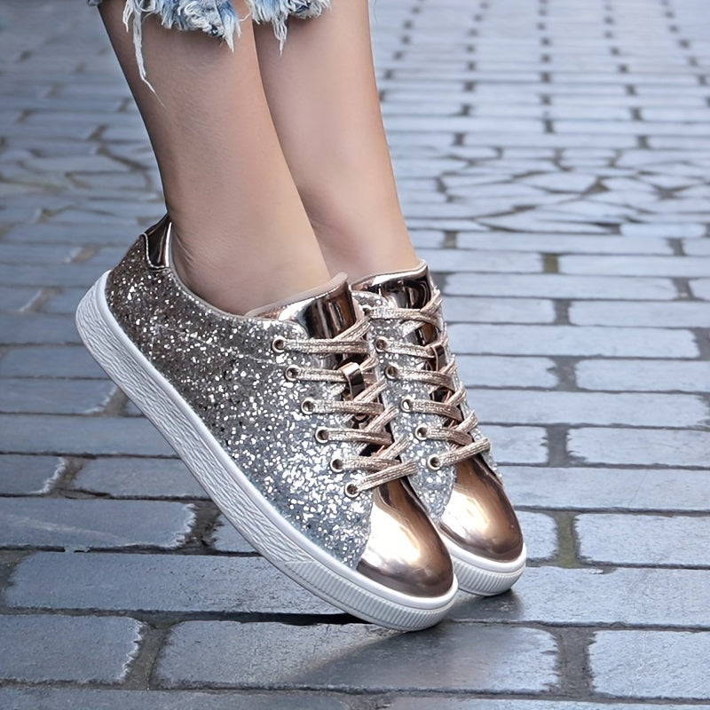 Women's Colorful Skateboard Sports Shoes Sequin Board Casual Outdoor Shoes