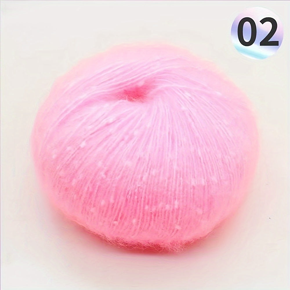 2pcs Colorful Dotted Mohair Handwoven Yarn 50g pc