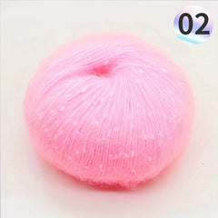 2pcs Colorful Dotted Mohair Handwoven Yarn 50g pc