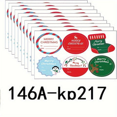 Christmas Stickers 10 Sheets Pack - Gift Tags Envelope Seals