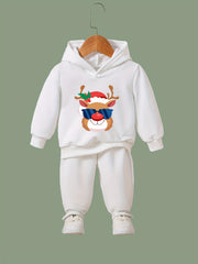 OERYUI Sunglasses Reindeer Print Outfits 2pcs Girls Hoodies Jogger Pants Set