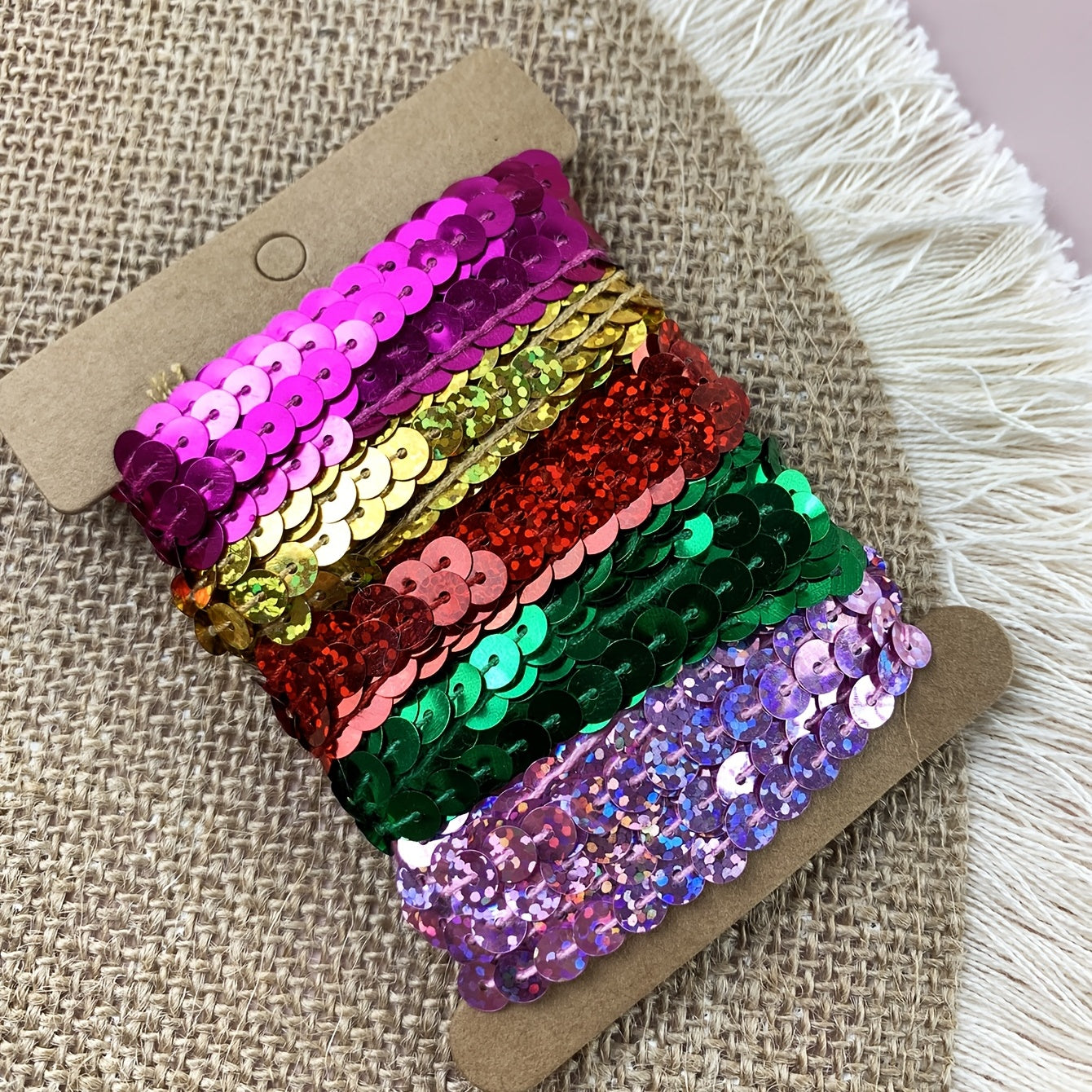 DIY Colorful Sequin Strips 9 14m Card