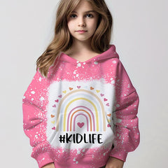 Kid Life Rainbow Graphic Sweatshirt for Girls