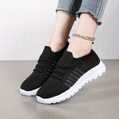 Mesh Lace-up Athletic Sneakers Outdoor Running Shoes Non-slip Tennis Shoes