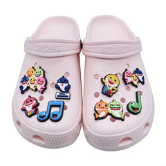 20pcs Funny Shark Shoe Charms For Bubble Slides Sandals PVC Shoe Decorations