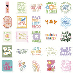 100pcs Preppy Motivational Stickers Pink Waterproof Vinyl Decals
