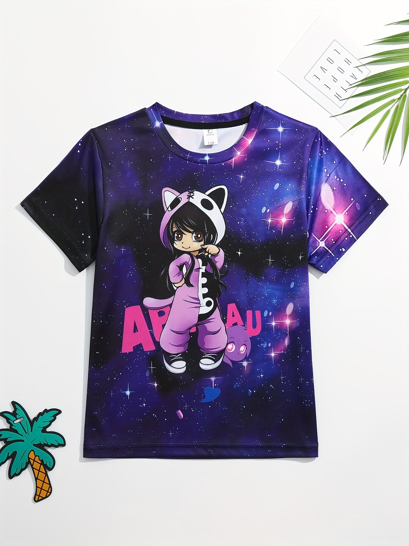 Boy's Galaxy & Cartoon Graphic T shirt 3D Digital Print Active Slightly Stretch
