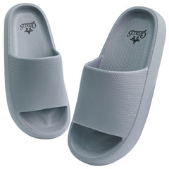 Men's Comfort Slide Slippers Cushioned Indoor Outdoor Grey