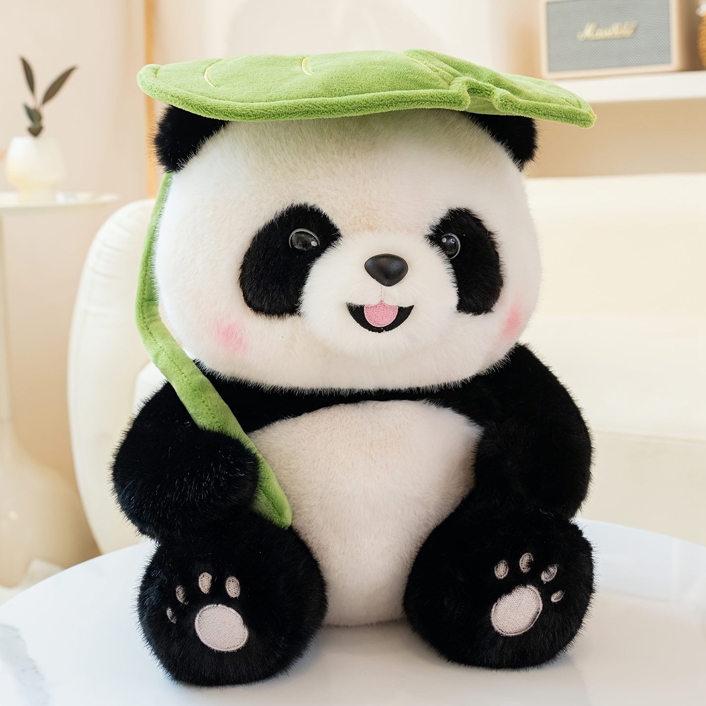 4 Style Panda Plush Toys 9 84in Soft Stuffed Animals Bamboo Stump Leaf Pillow