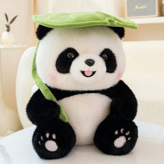 4 Style Panda Plush Toys 9 84in Soft Stuffed Animals Bamboo Stump Leaf Pillow