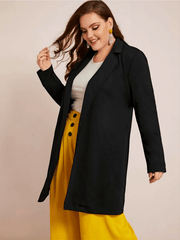 Lapel Collar Blazer Women's Plus Fall Coat