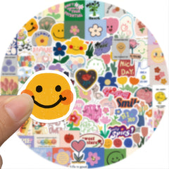 90pcs Flower Doodle Stickers for Phones Laptops Water Bottles & More