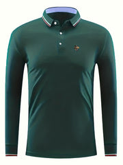 Men's Vintage Eagle Polo Shirt Casual Button Up P