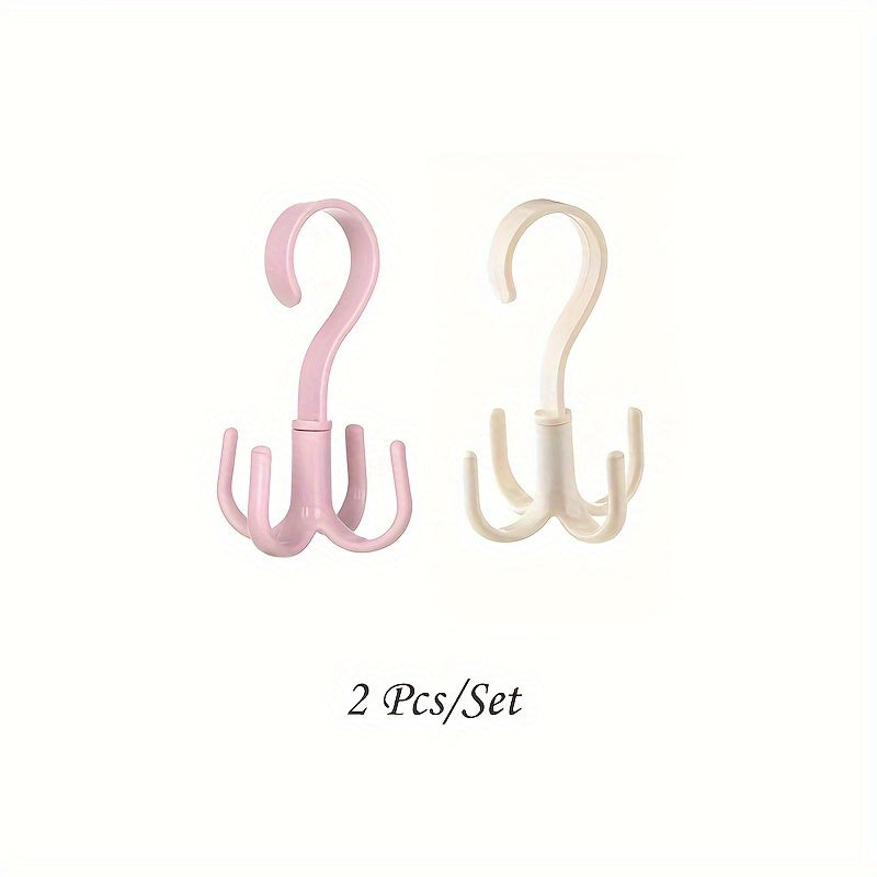 2pcs Rotated Hanger Hooks Wardrobe Clothes Rack Organizer Bag Shoes Belt Scarf