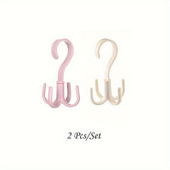 2pcs Rotated Hanger Hooks Wardrobe Clothes Rack Organizer Bag Shoes Belt Scarf