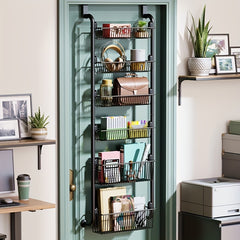 Heavy Duty Over the Door Pantry Organizer with 6 Tiers and Baskets