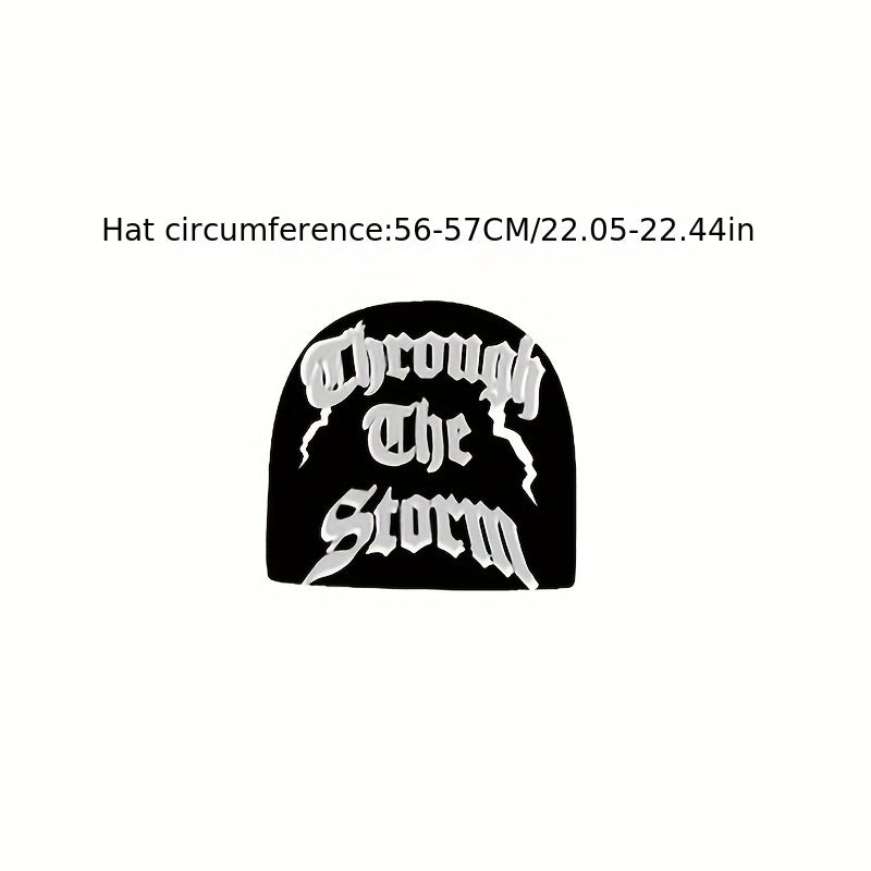 Y2K Beanie Cap Hats Knitted Lightning Skull Hat Unisex Ski Hat