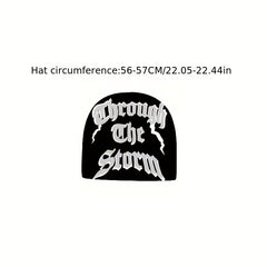 Y2K Beanie Cap Hats Knitted Lightning Skull Hat Unisex Ski Hat
